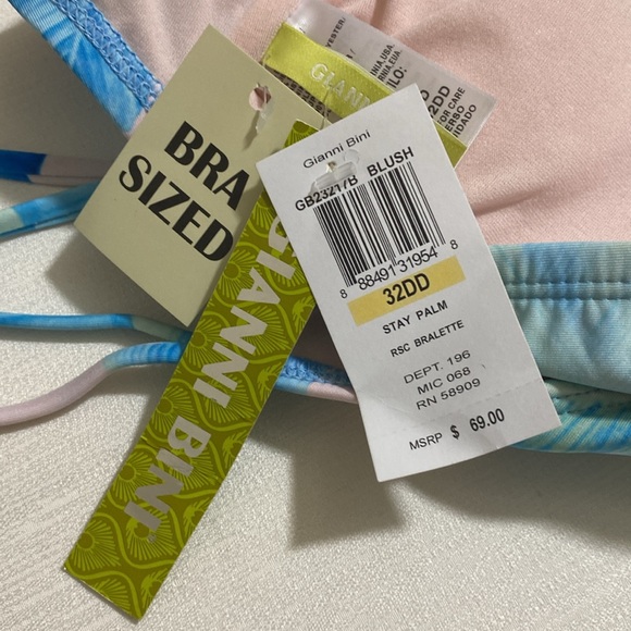 GIANI BERNINI Women's Stay Palm RSC Bralette Bikini Top Size 32DD - Picture 4 of 5